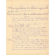 Manipulation de chimie agricole