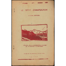 Journal scolaire Freinet. Le petit Champsaurin. N°1, octobre, 1950.