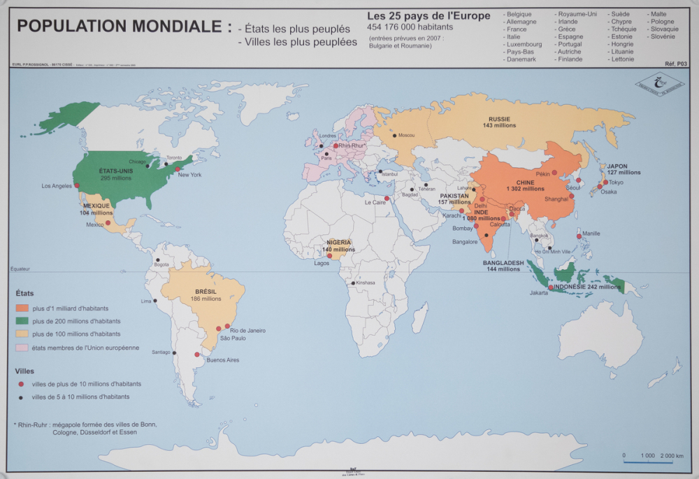 Population mondiale : Etats les plus peuplés : Villes les plus peuplées
