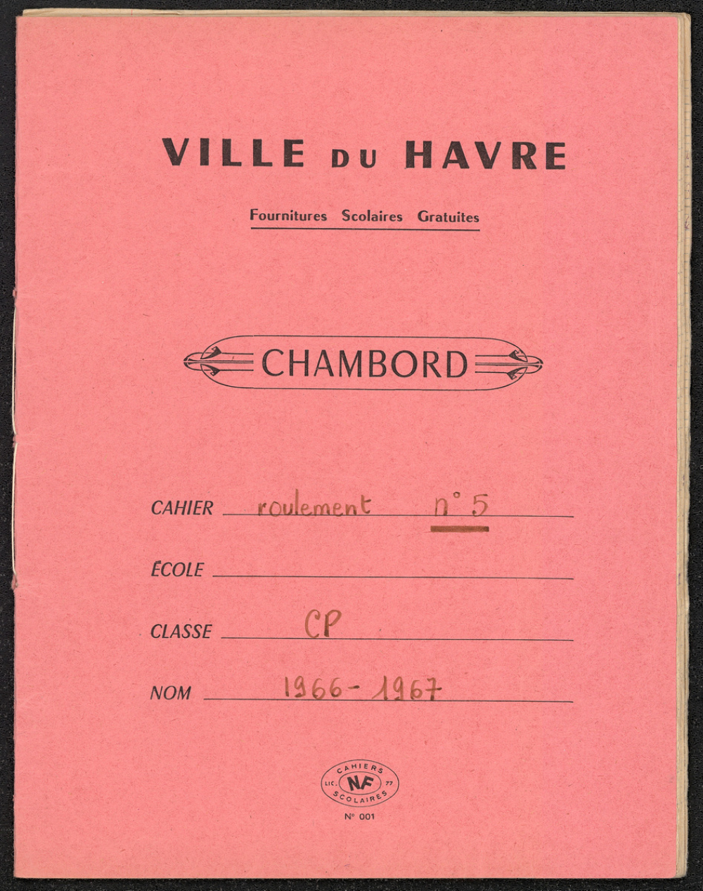 Cahier de roulement : n°5
