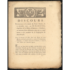 Discours prononcé à la rentrée du Cours d'étude, le 2 novembre 1791, par M. Barrier, Supérieur de la Maison d'éducation, à Louhans, en exécution d'une délibération prise par ses coopérateurs et lui, membres de la Congrégation de Saint-Joseph