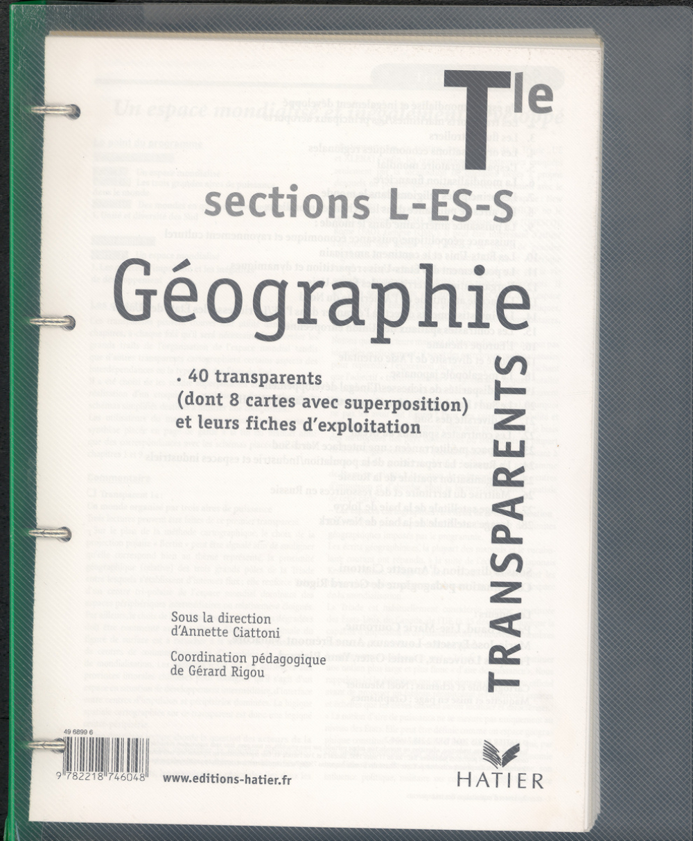 Tle sections L-ES-S : Géographie : Transparents