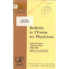 Table des matières Table des auteurs 1986-1990 : Rédigées par J .-P . CHARPENTIER Professeur au Lycée Guez-de-Balzac