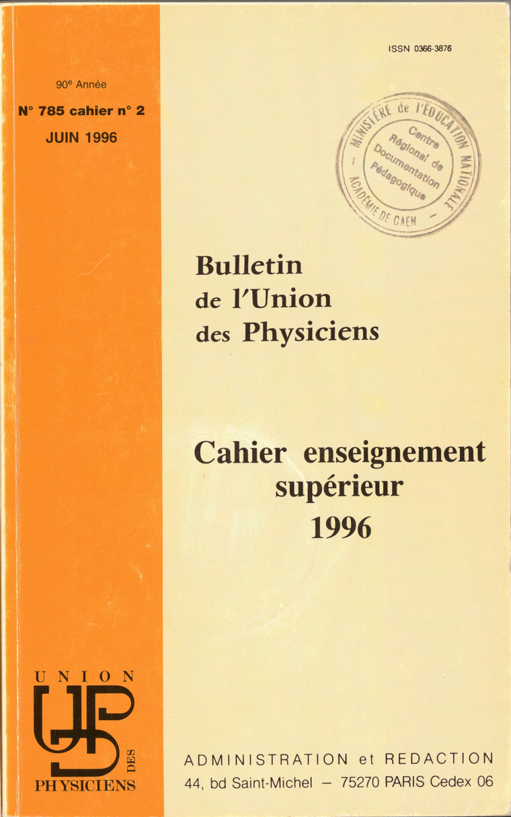 Cahier enseignement supérieur 1996