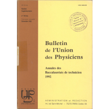 Annales des Baccalauréats de technicien 1992