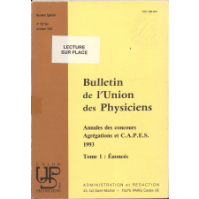 Annales des concours Agrégations et C.A.P.E.S. 1993 : Tome 1 : les Enoncés
