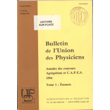 Annales des concours Agrégations et C.A.P.E.S. 1994 : Tome 1 : Enoncés