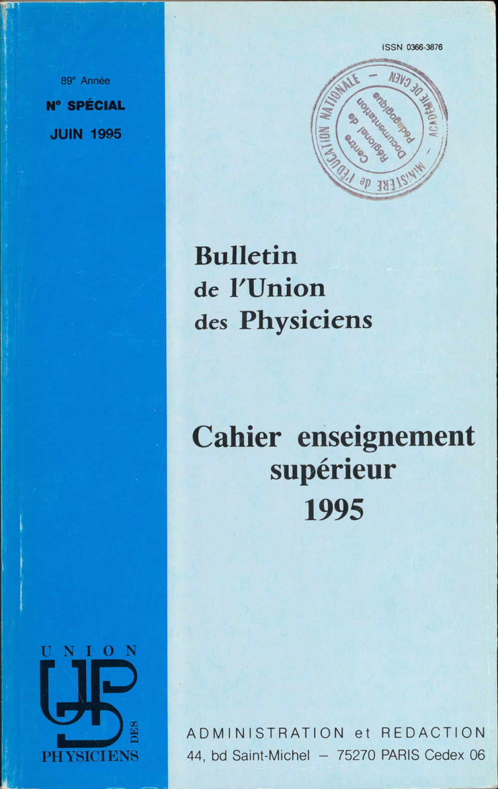 Cahier enseignement supérieur 1995