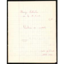 Cahier de contrôle