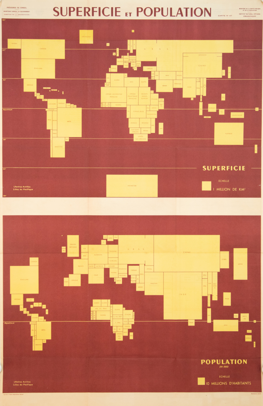 Superficie et population des principales contrées du monde