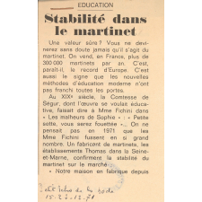 Stabilité dans le martinet