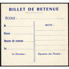 Billet de retenue