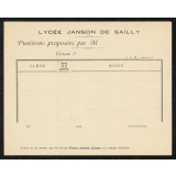 Bulletin de punition : Lycée Janson de Sailly