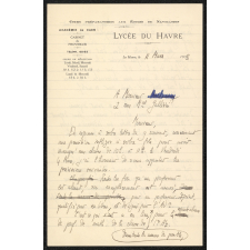 Lettre justifiant une consigne