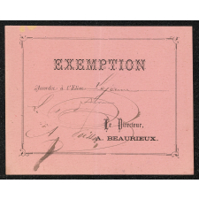 Exemptions adressées à un élève