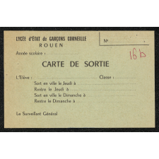 Carte d'autorisation de sortie