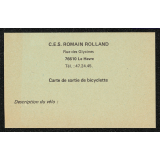 Carte de sortie de bicyclette