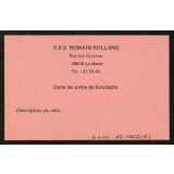Carte de sortie de bicyclette