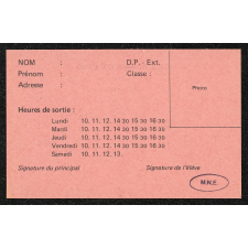 Carte de sortie de bicyclette
