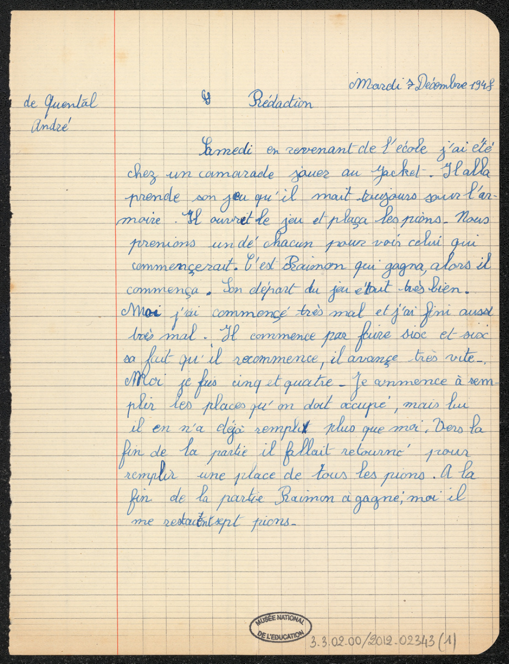 Punition de français : rédaction