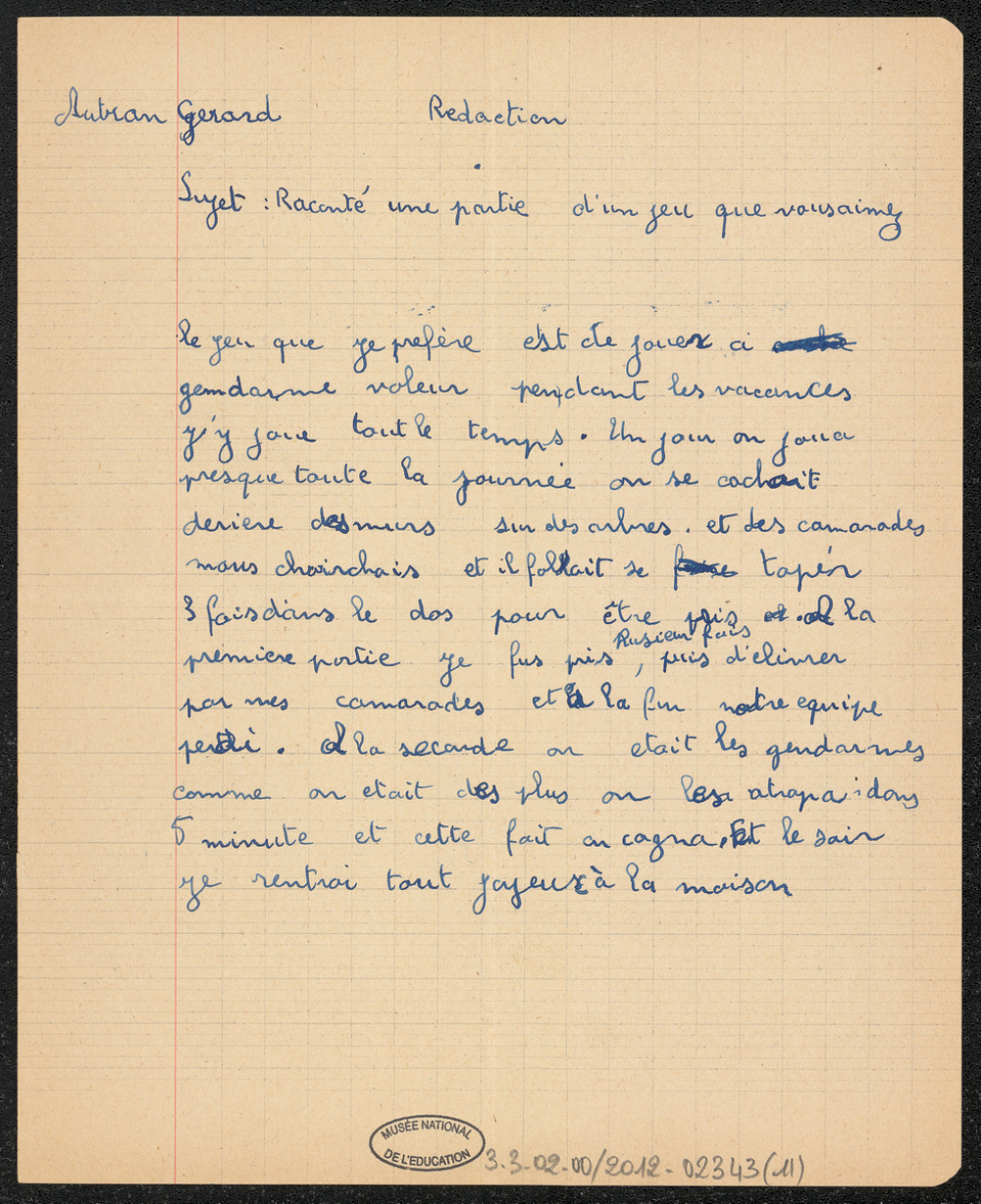 Punition de français : rédaction