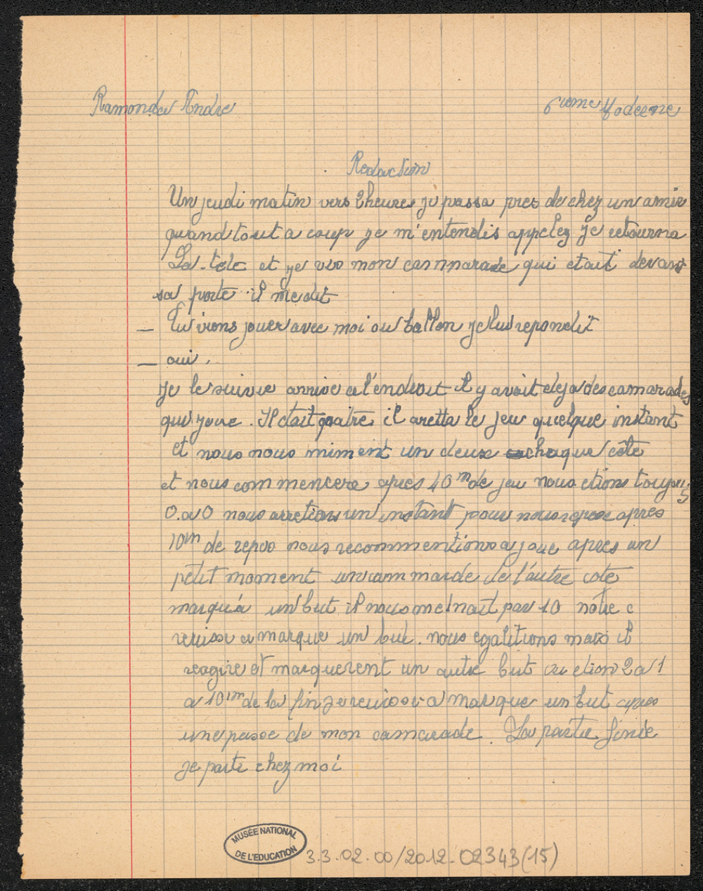 Punition de français : rédaction