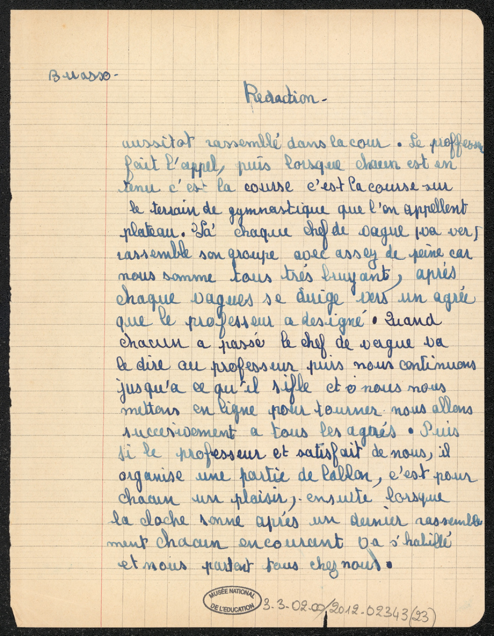 Punition de français : rédaction