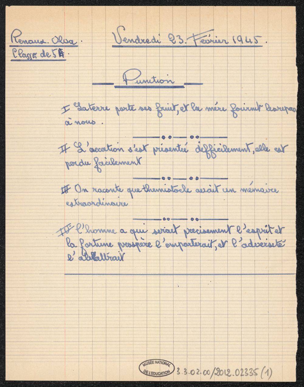 Punition : Cours de latin
