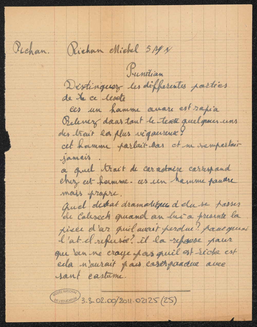 Punition : devoir sur L'usurier Gobseck de Balzac