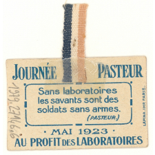 Insigne au profit des laboratoires : Louis Pasteur
