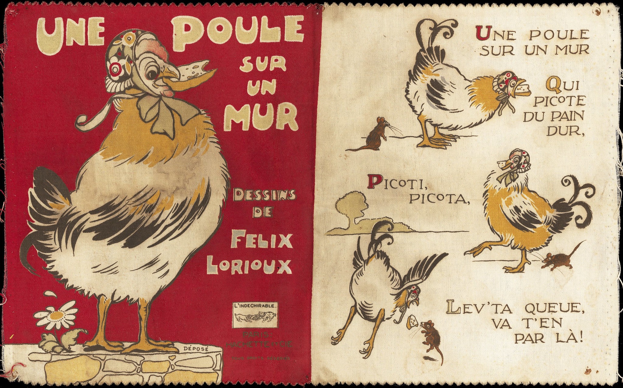 Une poule sur un mur